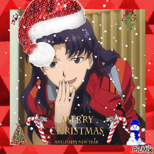 A Merry Christmas And Happy New Year Greeting Card GIF