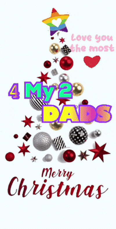 A Merry Christmas Card With A Christmas Tree Made Of Ornaments GIF