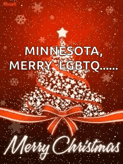 A Merry Christmas Card With A Christmas Tree On It GIF