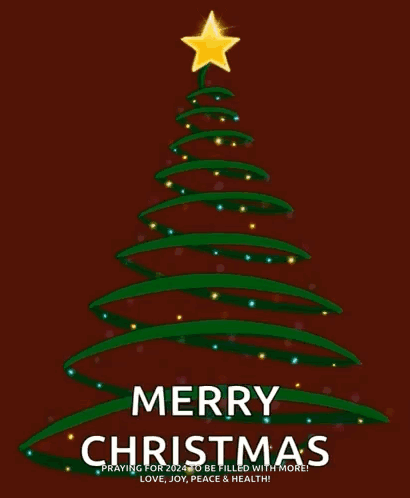 A Merry Christmas Greeting Card With A Christmas Tree GIF