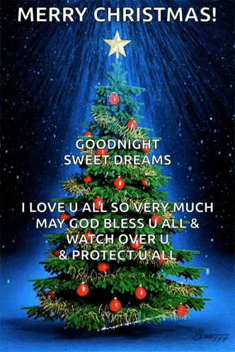A Merry Christmas Greeting Card With A Christmas Tree On It GIF