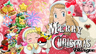A Merry Christmas Greeting Card With A Pokemon GIF