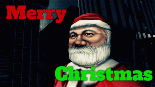 A Merry Christmas Greeting Card With A Santa Claus GIF
