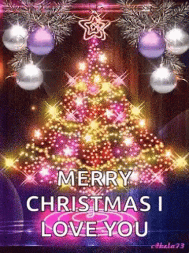 A Merry Christmas Greeting With A Christmas Tree GIF