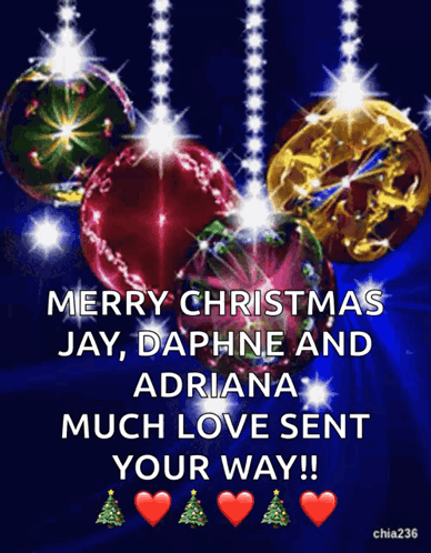 A Merry Christmas Message With A Blue Background GIF