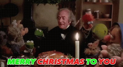 A Merry Christmas To You Greeting Card With Muppets And A Man GIF