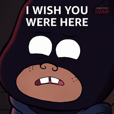 A Merry Little Batman Poster With A Baby In A Batman Mask GIF