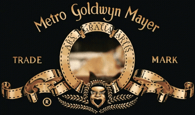 A Metro Goldwyn Mayer Logo With A Cat In The Center GIF