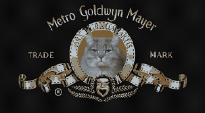 A Metro Goldwyn Mayer Logo With A Cat Yawning GIF
