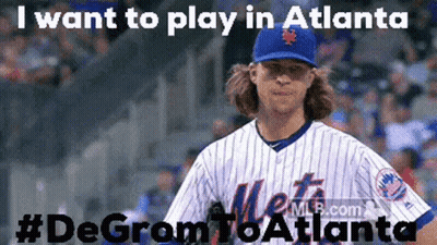 A Mets Pitcher In A Blue Hat Says He Wants To Play In Atlanta GIF