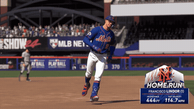 A Mets Player Is Running On A Baseball Field In A Video Game GIF
