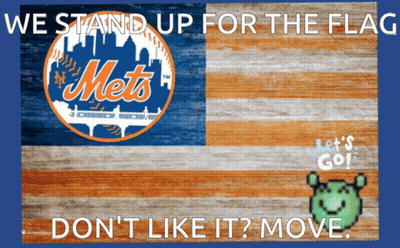 A Mets Poster That Says We Stand Up For The Flag Don T Like It Move GIF