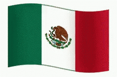 A Mexican Flag Is Waving In The Wind . GIF