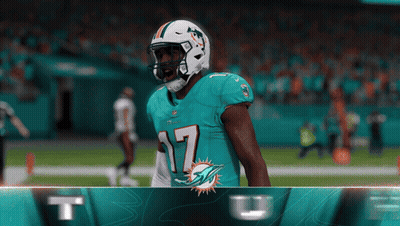 A Miami Dolphins Football Player Wearing Number 17 GIF
