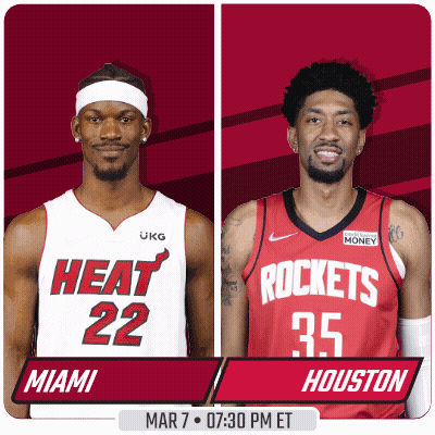 A Miami Heat Player And A Rockets Player Are Shown GIF