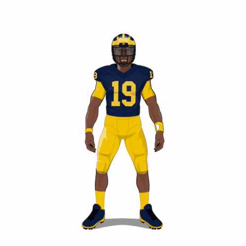 A Michigan Football Player Wearing Number 19 GIF