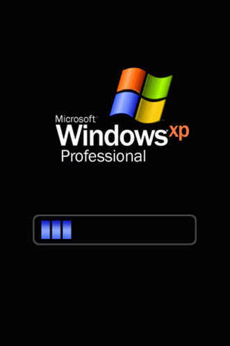 A Microsoft Windows Xp Professional Logo With A Loading Bar GIF