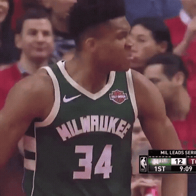 A Milwaukee Basketball Player Wearing Number 34 GIF
