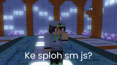 A Minecraft Character Is Standing In A Hallway With The Words Ke Sploh Sm Js On The Bottom GIF
