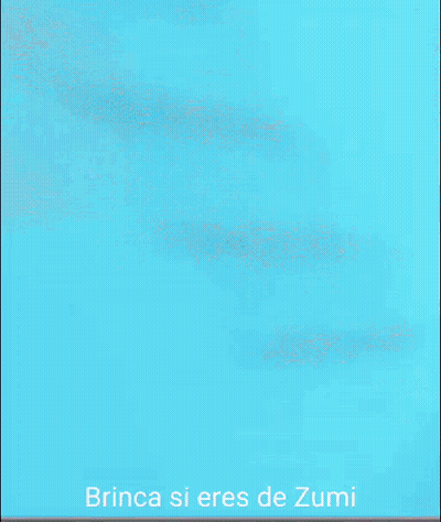 A Minecraft Character Is Standing In Front Of A Blue Background With The Words Brinca Si Eres De Zumi On The Bottom . GIF