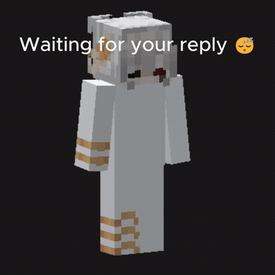 A Minecraft Character Is Waiting For A Reply From Someone GIF