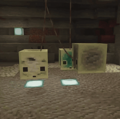 A Minecraft Character Is Walking In A Cave GIF