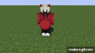 A Minecraft Character With A Big Belly Is Standing In The Grass . GIF
