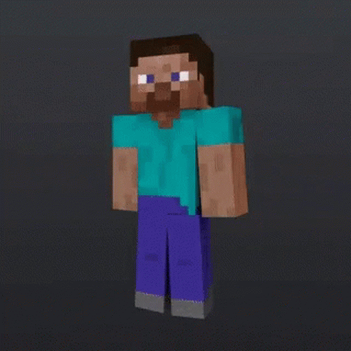 A Minecraft Character With A Blue Shirt And Blue Jeans GIF