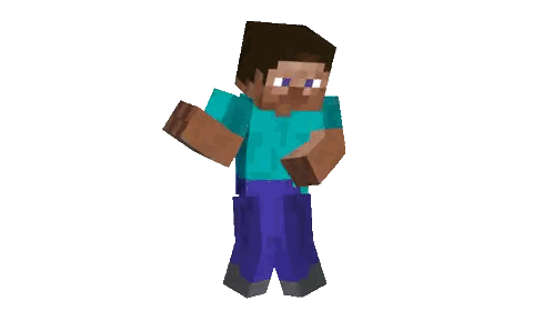 A Minecraft Character With A Blue Shirt And Blue Pants Is Standing On A White Background Sticker