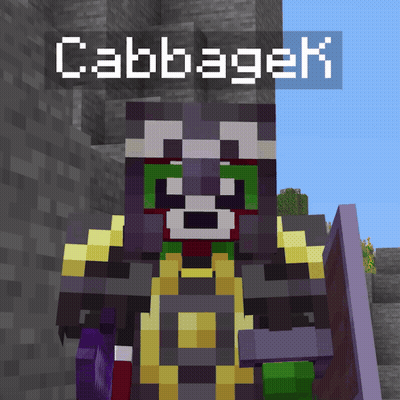 A Minecraft Character With The Name Cabbagek On The Top GIF