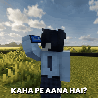 A Minecraft Character With The Number 1 On His Shirt Is Standing In A Field GIF