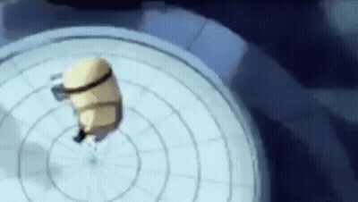 A Minion Is Flying Through A Circular Maze In A Cartoon . GIF