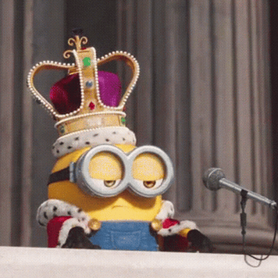 A Minion Is Wearing A Crown And Goggles GIF