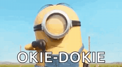 A Minion Is Wearing A Pair Of Magnifying Glasses And Says Okie-Dokie . GIF