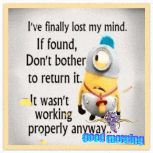 A Minion Says I 'Ve Finally Lost My Mind If Found GIF