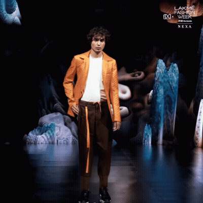 A Model Walks Down A Runway At Lakme Fashion Week GIF