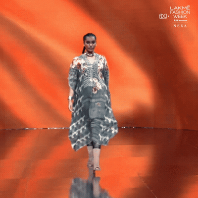 A Model Walks Down A Runway At Lakme Fashion Week GIF
