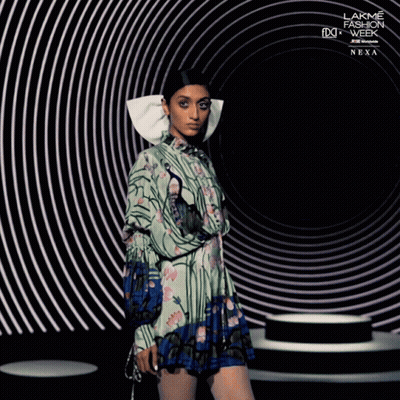 A Model Walks Down A Runway At The Lakme Fashion Week GIF