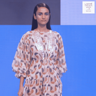A Model Walks The Ramp At The Lakme Fashion Week GIF