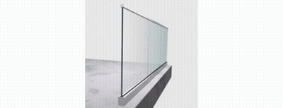 A Modern Staircase With Wooden Steps And A Glass Railing In A House . GIF