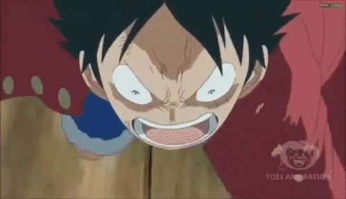 A Monkey D Luffy From One Piece Is Shown In A Close Up GIF