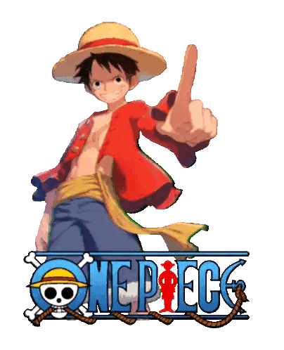 A Monkey D Luffy Giving A Thumbs Up In Front Of The One Piece Logo Sticker