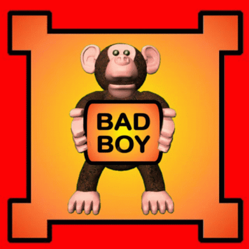 Monkey Holding Bad Boy Sign GIF