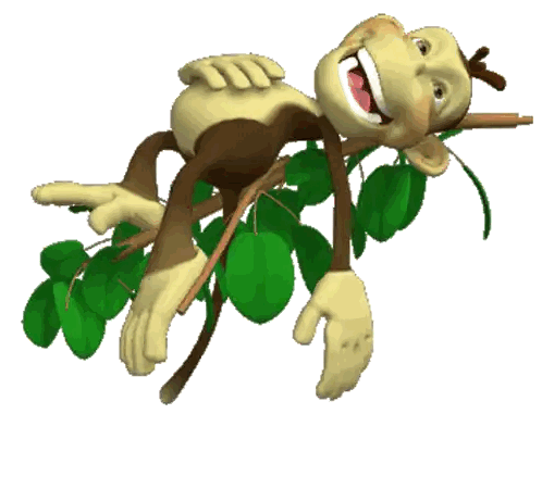 A Monkey Is Hanging From A Tree Branch With Green Leaves Sticker