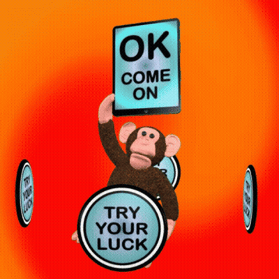 A Monkey Is Holding A Sign That Says Ok Come On GIF