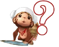 A Monkey Is Sitting On A Surfboard With A Question Mark Behind Him Sticker
