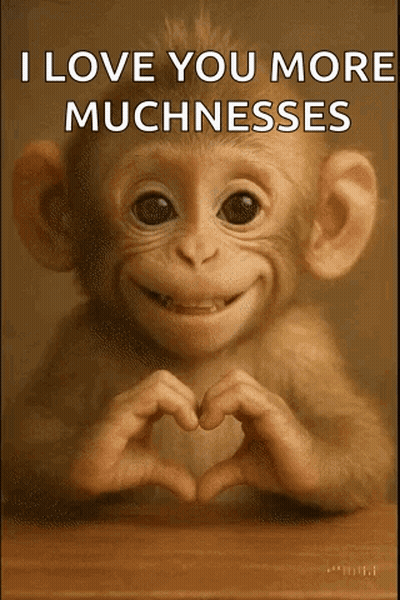 A Monkey Is Smiling And Making A Heart With Its Hands . GIF
