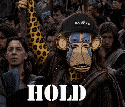 A Monkey Wearing A Ba Yc Hat Stands In A Crowd Of People GIF