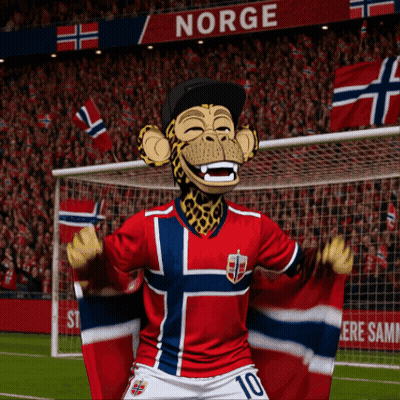 A Monkey Wearing A Norwegian Jersey With The Number 10 On His Shorts GIF