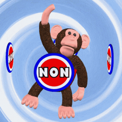 A Monkey With A Non Sign On It GIF
